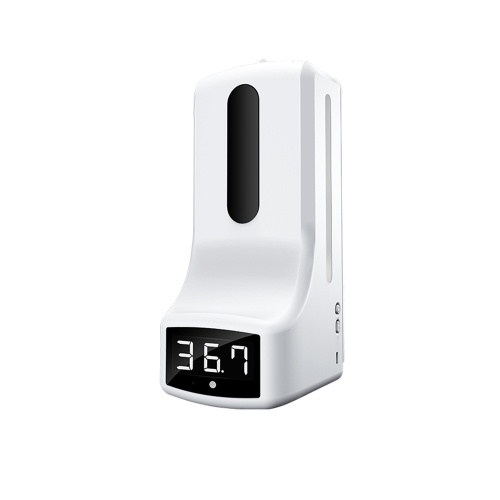 

Wall Mounted Thermometer with Automatic Hand Soap Dispenser Automatic Temperature Measurement with Alarm