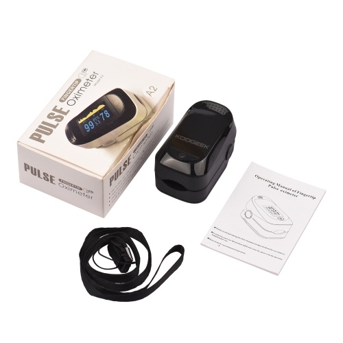 

KOOGEEK Fingertip Pulse Oximeter Oxygen Saturation Monitor Measuring SpO2 & Pulse Rate Rotatable OLED Display with Lanyard