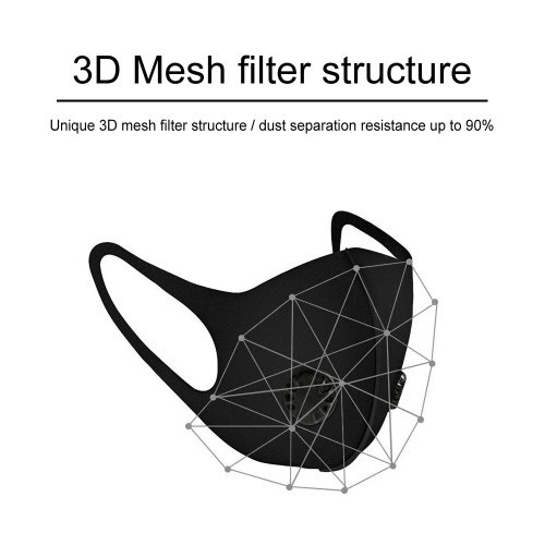 

New Double Valve Air Filter Anti-Virus Mask Mouth Mask with Filter Pad Cotton Respirator Black Face Mouth Reusable Mask Non-woven Fabrics with Filter Pad