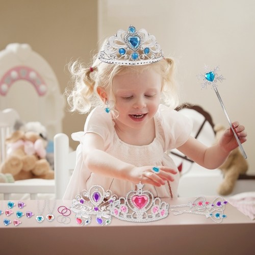 60pcs Princess Jewelry Toy Set for Little Girls (Random Color Delivery) 
