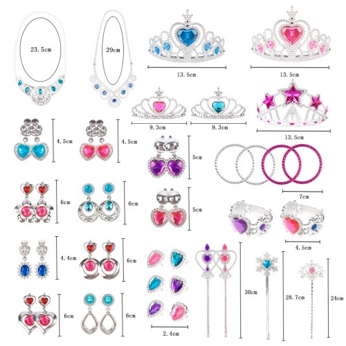 60pcs Princess Jewelry Toy Set for Little Girls (Random Color Delivery) 