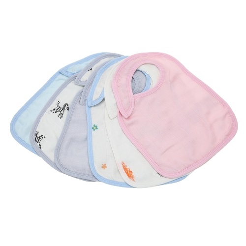 

Baby Snap Bib 100% Органический бамбуковый муслин Мягкий абсорбирующий 3 слоя Регулируемые нагрудники для новорожденных Baby Baby Pink