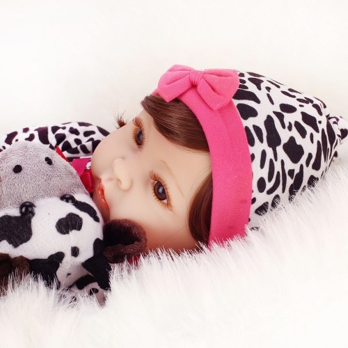 

Reborn Baby Doll 22 inch Cloth Body Lifelike Toddler Doll Play House Toy Gift With Pink Snowman Cloths Toy