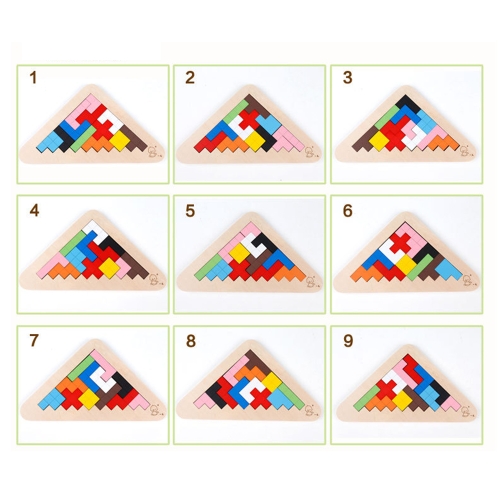 

Wooden Jigsaw Puzzle Triangle Board Tangram Early Educational Develoment Toys Gifts for Kids