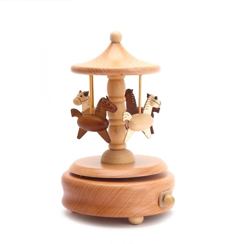 

Carousel Musical Boxes Wooden Wood Crafts Children's Toys
