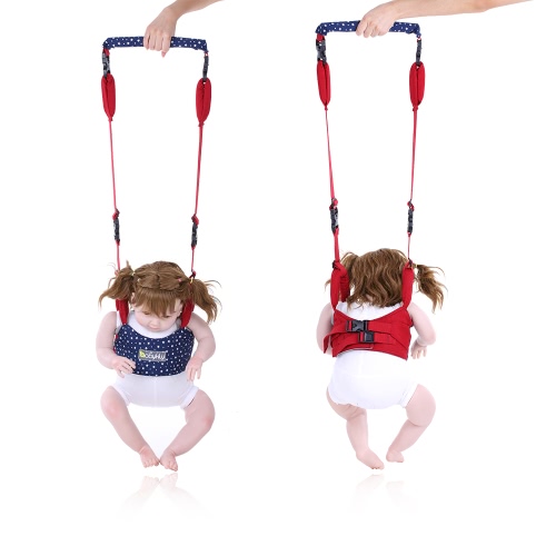

Двойной Handheld Baby Walk Assistant Walker Helper Walk Learning Belt Малыш Безопасный ходовой пояс Защитный регулируемый Хлопок Т