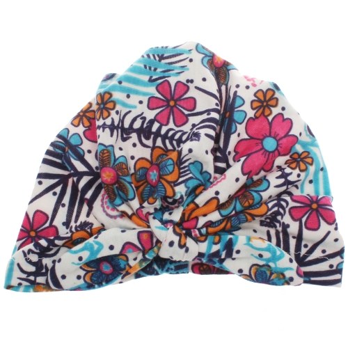 Cute Fashion Flower Printed Bowknot Pullover Hat