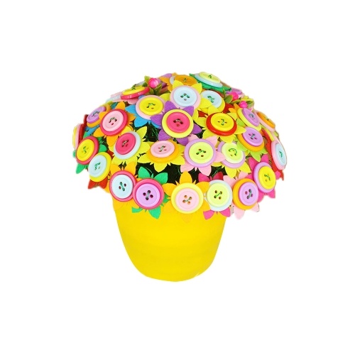 

DIY Craft Handmade Button Bouquet Materials Iron Wire Button Petal Bouquets Kit for Children