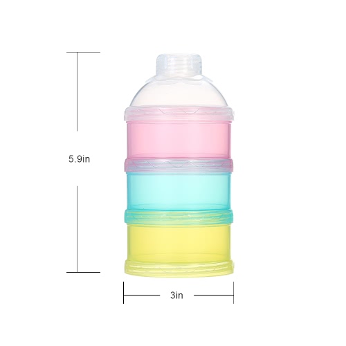 

3 Layer Milk Powder Dispenser Box Case Stackable Formula Suger Box Pill Snack Containers BPA Free