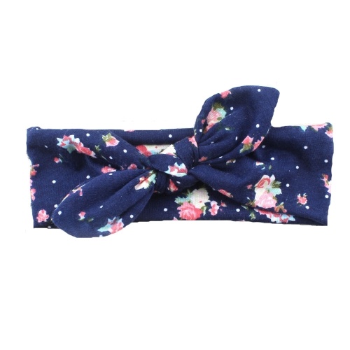 

Children Rabbit Ears Hair Band Cute Flower Printed Bowknot Headbands