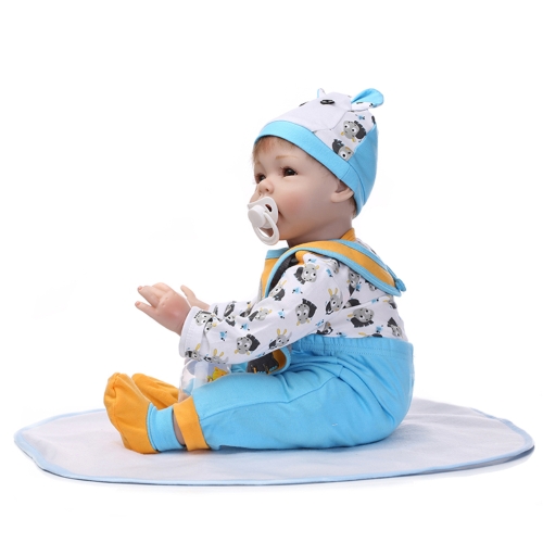 

22inch 55cm Reborn Toddler Baby Doll Boy PP filling Silicon Doll Boneca With Clothes Lifelike Cute Gifts Toy