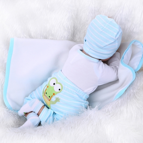 

22inch 55cm Reborn Toddler Baby Doll Boy Smiling Baby Doll Silicone Body Boneca With Clothes Lifelike Cute Gifts Toy