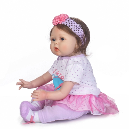 

22inch 55cm Reborn Baby Doll Girl PP filling Silicon With Clothes Lifelike Cute Gifts Toy