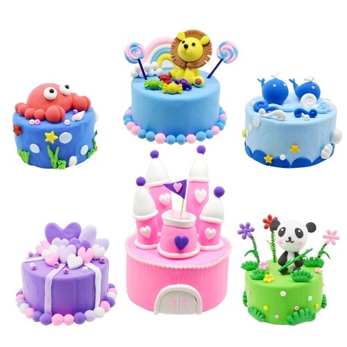 

Environmental Light Clay Handmade Cake Kit Colorful Modelling Clay DIY Craft Soft Children Gift Toy