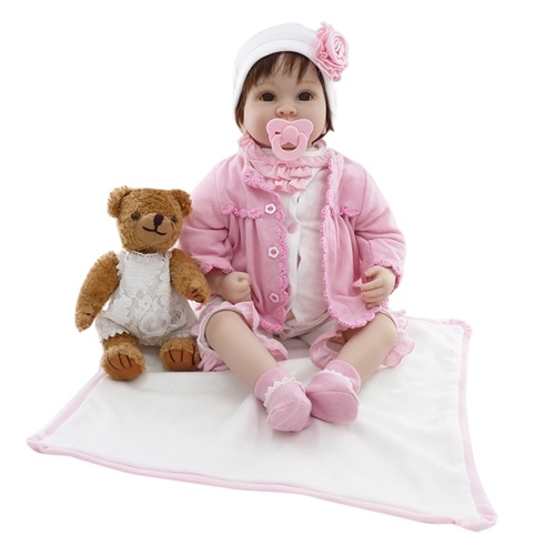 

22in Reborn Baby Rebirth Doll Kids Gift Cloth Material Body