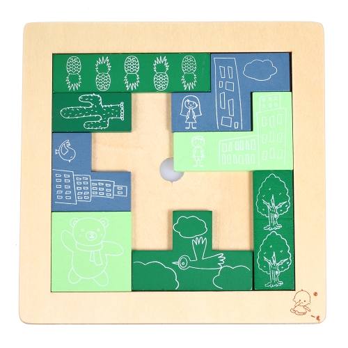 

Деревянная головоломка с головоломкой Tangram Раннее обучение Развивающие игрушки Подарки для детей