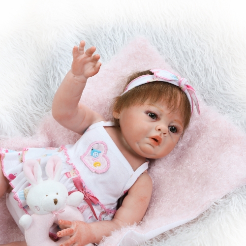 

Reborn Baby Doll Girl 19inch 48 см Полная силиконовая кукла для ванны реалистичная Lifelike Boneca Gifts Toy