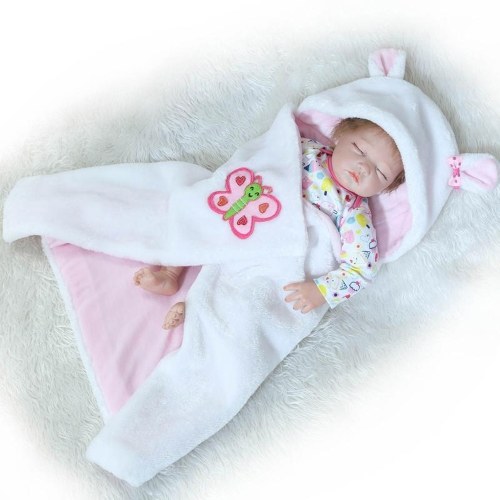 22in Reborn Baby Rebirth Doll Kids Gift Metà corpo coperto con trapunte