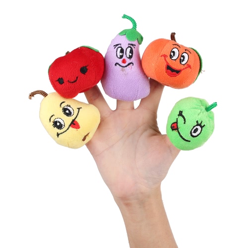 Finger Puppets Story Time Educational Puppet Set 10Pcs Cartoon Fruits Vegetables for Children Shows Playtime Schools