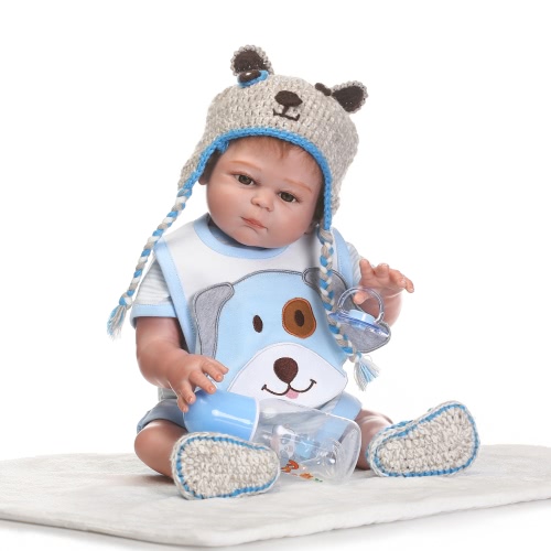 Reborn bebé muñeca bebé bebé juguete completo de silicona cuerpo ojos abiertos con ropa 20inch 50 centímetros lifelike lindo regalo juguete niño