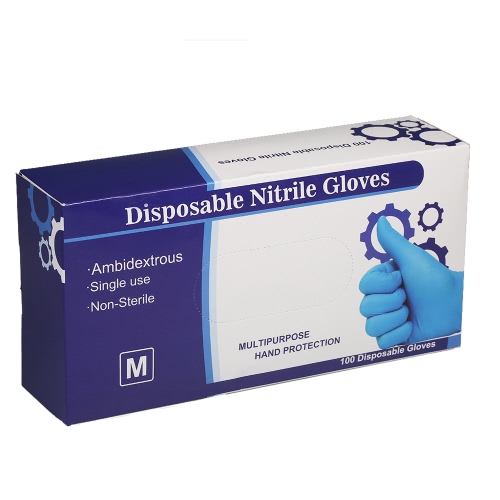 Carevas 100 Count Guanti di esame Nitrile Polvere Guanti Medical Industry Industry