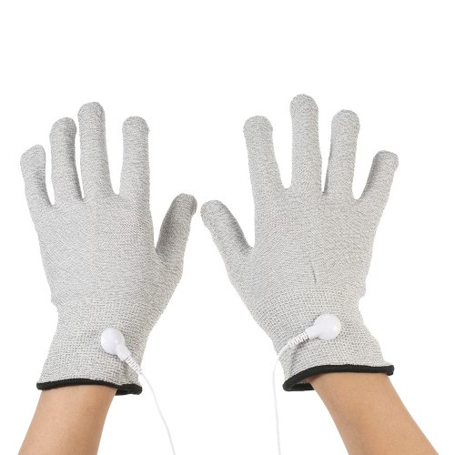

Decdeal 2PCS Проводящий массаж Электротерапия Электродные перчатки S / M / L