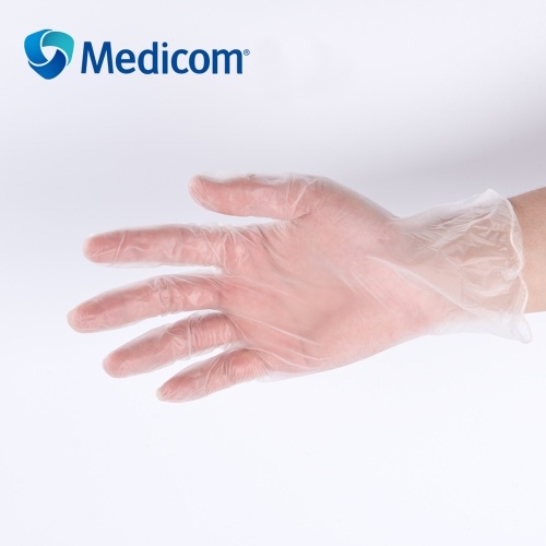 

Medicom 1209 100PCS Одноразовые прозрачные ПВХ перчатки