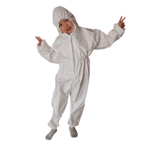 

Coverall Antibacterial Reusable Children Kids Protective Isolation Suit Integrated Hood Flexible Elastic Sleeves Pants Design for Woodshop Food Processing Cleaning Daily Use L Size