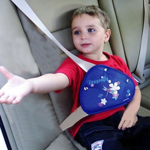 

Child seat belt holder position adjuster Anti-pull neck device