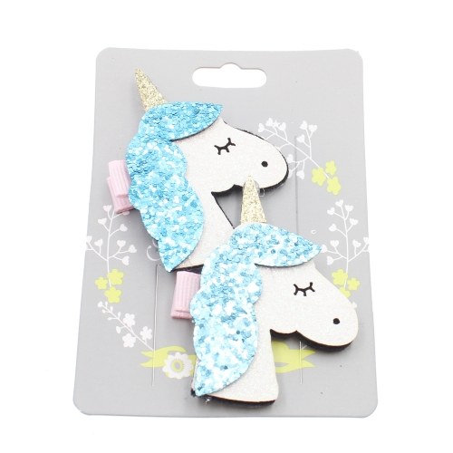 

Мультфильм животных Зажим для волос Kid Lovely Glitter Unicorn Hairpin