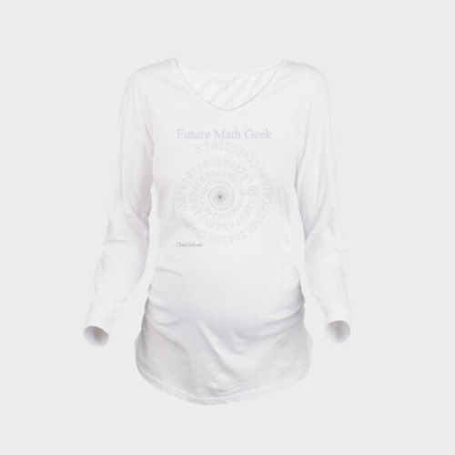 

Maternity Shirt Long Sleeve O-Neck Future Math Geek Print Funny Pregnancy Mom Tops Tee Black L