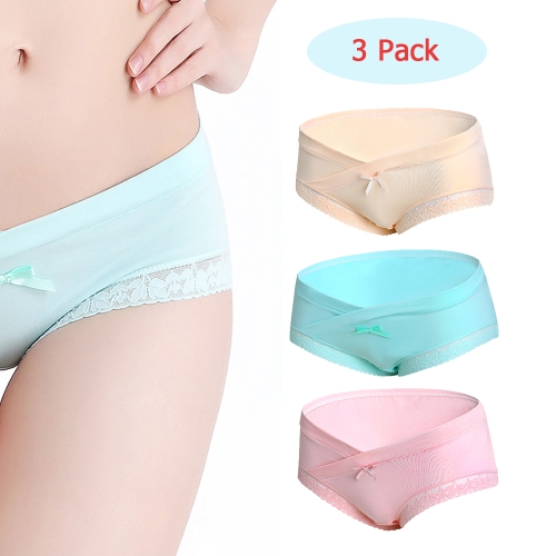 

3Pcs Maternity Underwear Panties Cotton Abdominal Support Low Waist Pregnancy Briefs L