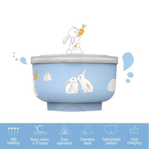 

Intelligent Electric Baby Kids Heat Insulation Bowl Rechargable Heating Anti-scalding Stainless Steel Tableware With Lid Pink