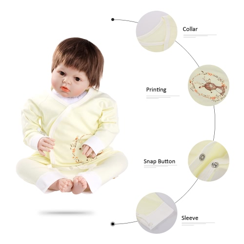 Baby Romper Unisex 100% Cotton Babysuit Baby Clothes Long Sleeve Playsuit Spring Summer Autumn For Newborn Infant Baby Girl Boy Blue 0-6M