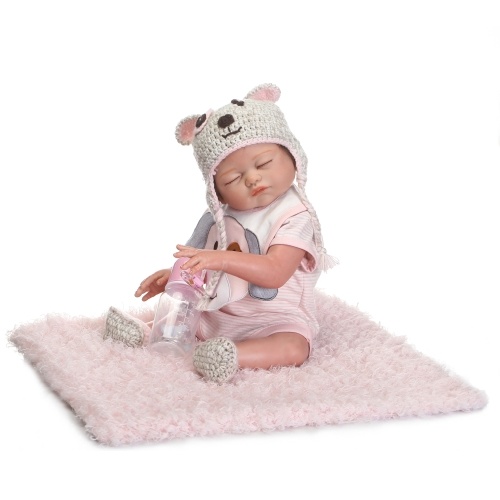 Segunda mano Reborn Baby Doll Girl Bebé Baño de juguete Juguete de silicona completo Ojos cerrados Sleeping Baby Doll con ropa 20inch 50cm Realista Regalos lindos Toy Girl