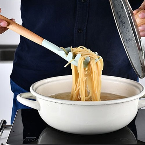 

Wooden Handle Silicone Kitchenware 11-piece set Nine-color Optional Light Green