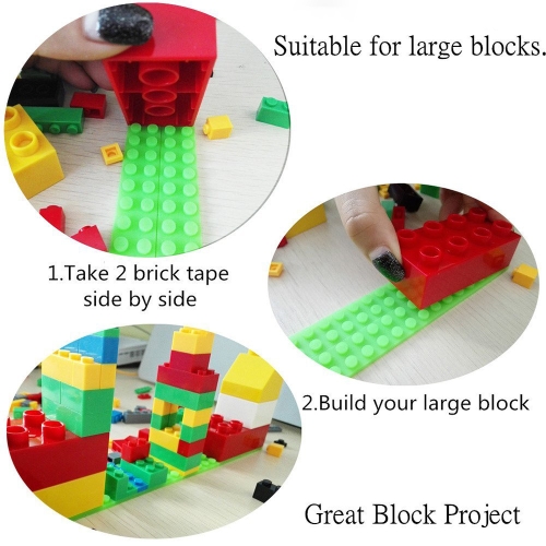 Reusable Silicone Building Blocks Tape for Lego Lover Kids Gift Portable No Harm to Children