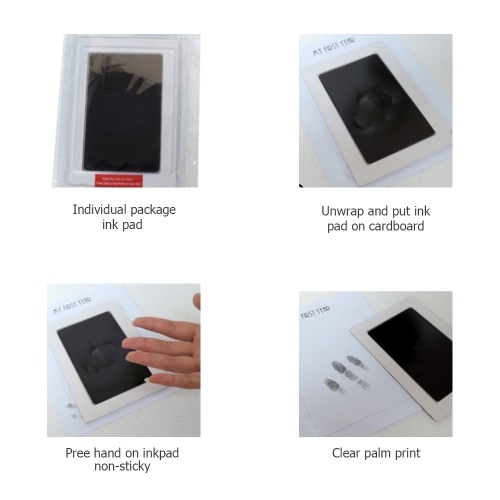 

DIY Baby Handprint Footprint Picture Frame Kit Triple Foldable Wooden Photo Frame With Non-stick Inkpad Pink