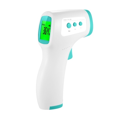 Infrared Thermometer Forehead Thermometer 32 Data Storage Non Contact Thermometers with Tri-colored Backlit LCD Fever Alarm High Precision Handheld Temperature Meter