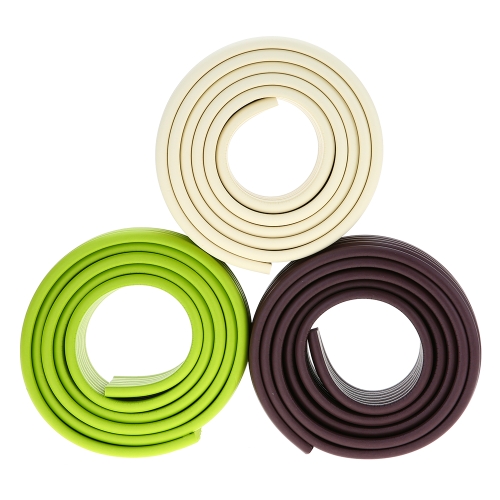 2M / 6.6ft Mutifunction Baby Bumper Strip Safety Edge Protection Bar Cushion Furniture Table with Double Sided Tap Brown