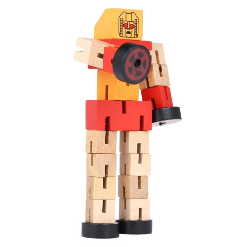 

Wooden Transformation Robot Cars Building Blocks Toys Gifts Early Educational Intelligence For Kid Child