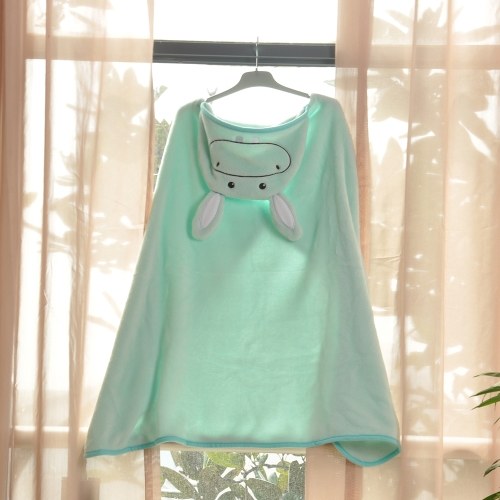 

Kids Hooded Blanket Shawl Warm Flannel Catoon Stroller Car Sofa Bedding Blanket Robe Cape Cloak Boy Girl Green