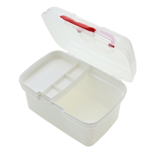 Carevas Plastic First Aid Medicine Storage Box Kit Storage Case with Detachable Tray