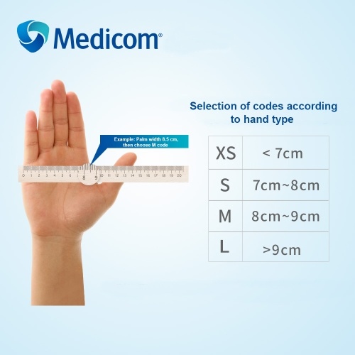 

Medicom 1154B 100Pcs Disposable Nitrile Rubber Gloves