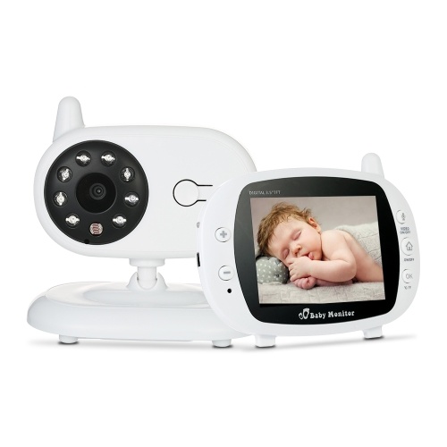 Video Baby Monitor Baby Security Camera With 3.5'' TFT LCD 2 Way Talkback 2.4GHz Digital Infrared Night Vision  Temperature Monitoring System Lullabies CE & FCC Approved White