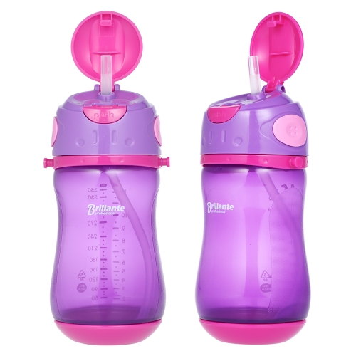 

Haierbaby Brillante Kids Child Sippy Cup Trainer Переходная бутылка Кубок Учеников Нескользящая с Draw & Detachable Strap BPA