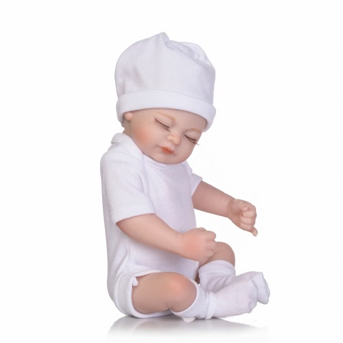 25cm Reborn Baby Doll Girl Baby Bath Toy Full Silicone Body Eyes Close Sleeping With Clothes Lifelike Cute Gifts Toy