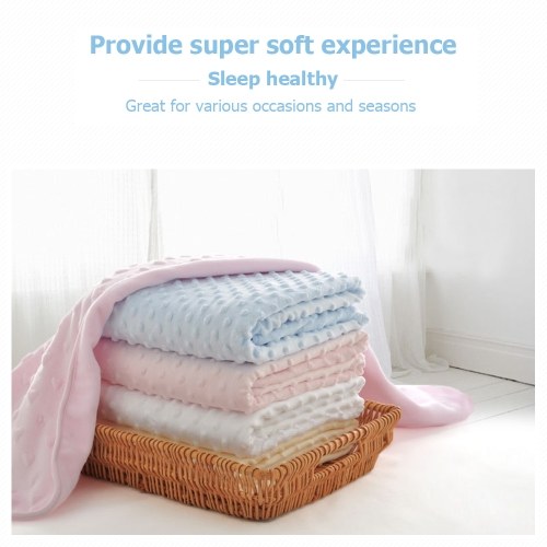 

Baby Blanket Soft Polar Fleece Double Laywer Swaddling Emboss Stroller Crib Car Sofa Bedding Blanket Boy Girl Blue