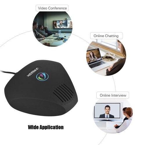 

MSThoo MST-M1 Desktop Conference Microphone Dual-condenser Omnidirectional Computer Mic 3m Audio Pickup for QQ Skype MSN 3.5mm Plug-N-Play
