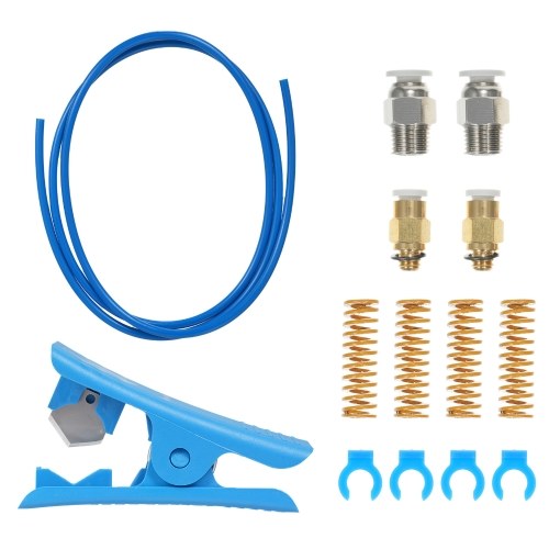

3D Printer Kit PTFE Tubing Hose Pipe 100cm for 1.75mm Filament with PTFE Tube Cutter 2pcs PC4-M6 Pneumatic Fittings 2pcs PC4